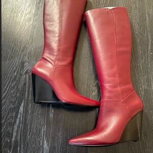 NWOT OR BOX 9.5 Burgundy Nine West Varin Leather Boots